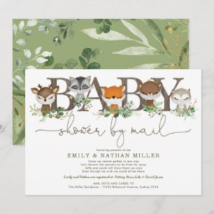 Invitación Sweeny Greenery Woodland Forest Baby Shower Por Co