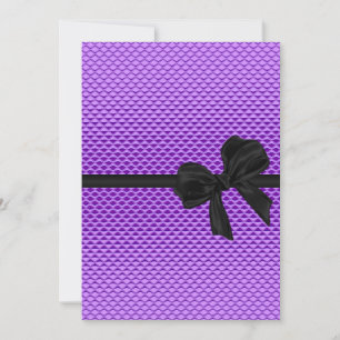Invitación Sweet 16 Birthday Glam Purple Glitter Black Bow 2