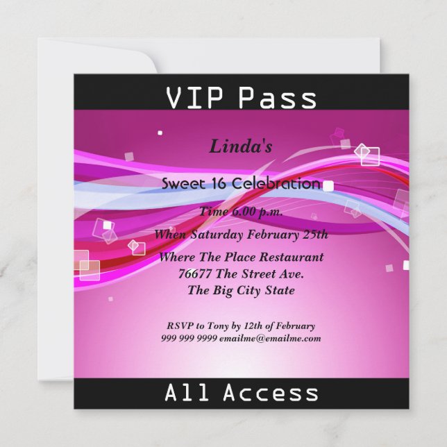 Invitación Sweet 16 Birthday Party Green Disco 2 (Anverso)