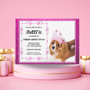 Invitación Sweet 16 Cavalier King Charles Spaniel