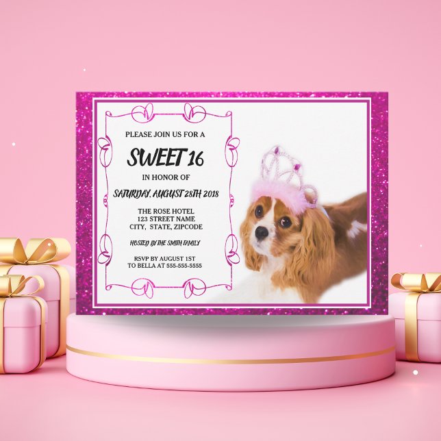 Invitación Sweet 16 Cavalier King Charles Spaniel (Subido por el creador)