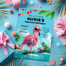 Invitación Sweet 16 Flamingo Pool Fiesta Bash de cumpleaños