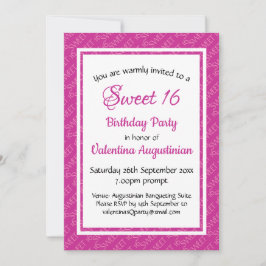 Invitación SWEET 16 NACIMIENTO PINK personalizado