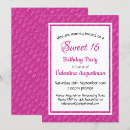 Invitación SWEET 16 NACIMIENTO PINK personalizado