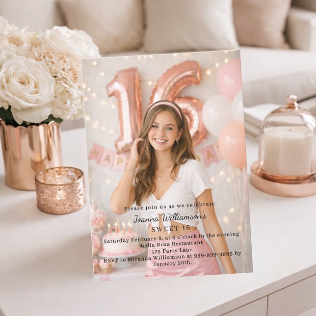 Invitación Sweet 16 photo birthday (Subido por el creador)