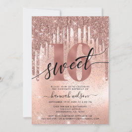 Invitación Sweet 16 Rosa Gold Trendy