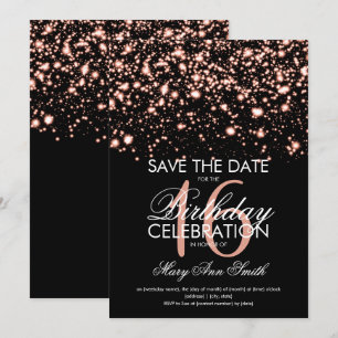 Invitación Sweet 16 "Save the Date" Rosa Gold