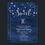 Invitación Sweet 16 Starry Night Silver & Blue Invitation<br><div class="desc">Dulce 16 Invitación Starry Night Silver & Blue. Personalizar a ambos lados de cualquier manera que usted desee,  para cualquier evento.</div>