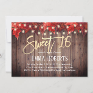 Invitación Sweet 16 String Lights Otoño Sale Cumpleaños