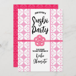 Invitación Sweet 16 Sushi fiesta 花 菱 七 宝 紋 Hanabishi Shippo