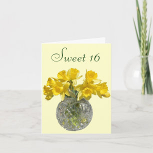 Invitación Sweet 16 Yellow Daffodil Bouquet