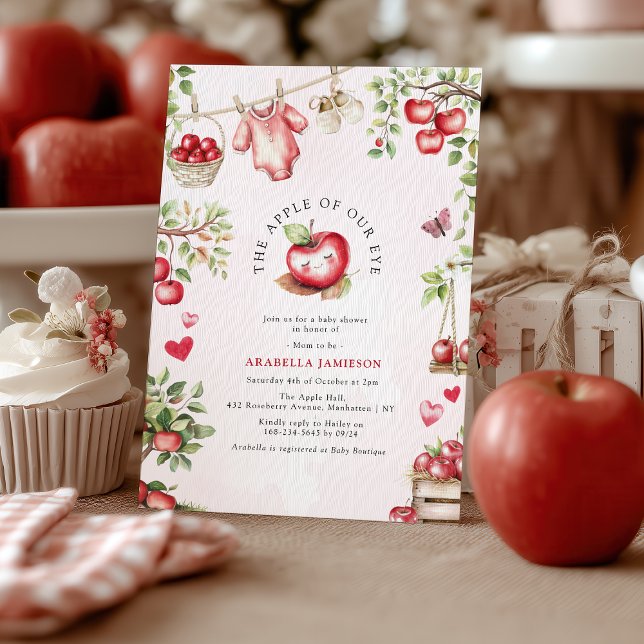 Invitación Sweet Apple Of Our Eye Baby Shower (Subido por el creador)