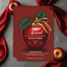 Sweet Arrive Red Apple Baby Shower