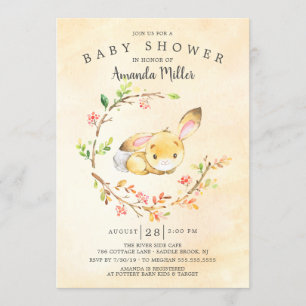Invitación Sweet Baby Bunny Baby Shower