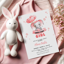 Invitación Sweet Baby Elephant Baby Shower