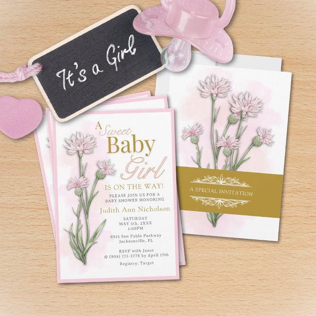 Invitación Sweet Baby Girl Baby Shower  (Subido por el creador)