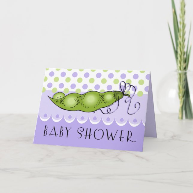 Invitación Sweet Baby Pea Baby Shower (Anverso)