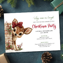 Invitación Sweet baby reindeer digital download party invite