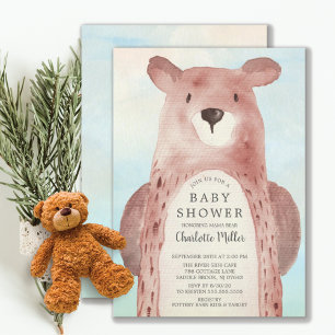 Invitación Sweet Bear Boys Baby Shower