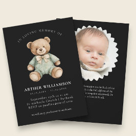 Invitación Sweet Bear Memorial Baby Funeral Announcement