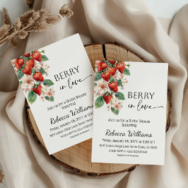 Invitación Sweet Berry in Love Strawberry Bridal Shower
