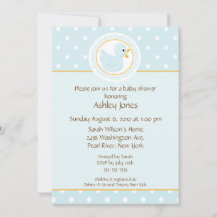 Invitación Sweet Blue Duck Boy Baby Shower