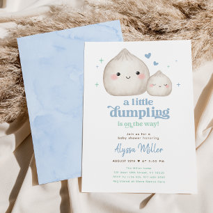 Invitación Sweet Blue Little Dumpling Baby Shower