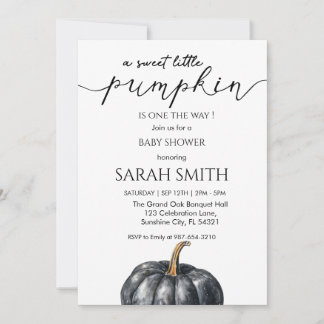 Invitación Sweet blue Little Pumpkin Baby Shower