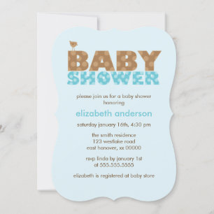 Invitación Sweet Blue Polka Dots Boy Baby Shower