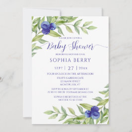 Invitación Sweet Blueberry Elegant Baby Shower