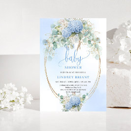 Invitación Sweet Bohemian Blue Floral Baby Shower Invitation