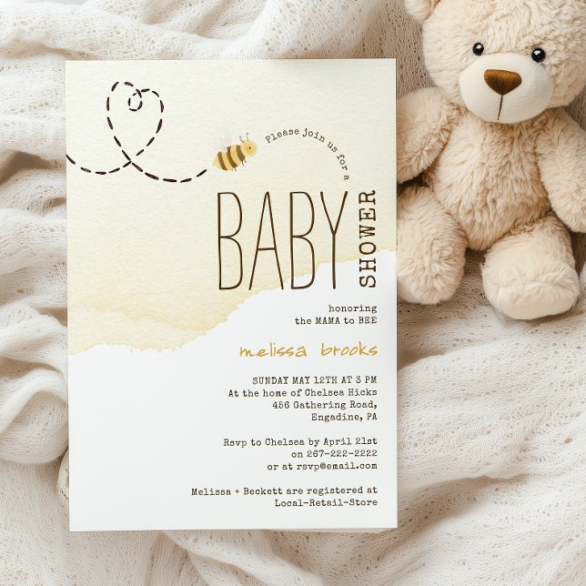 Invitación Sweet Bumble Bee Baby Shower (Subido por el creador)