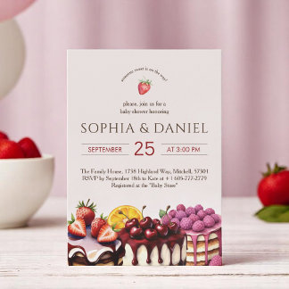 Invitación Sweet Cakes Watercolor Baby Shower