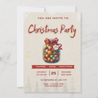 Invitación 🍬🎄Sweet Candy Christmas Editable 5x7” Invitation