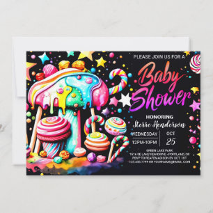 Invitación Sweet Celebration Candyland Baby Shower