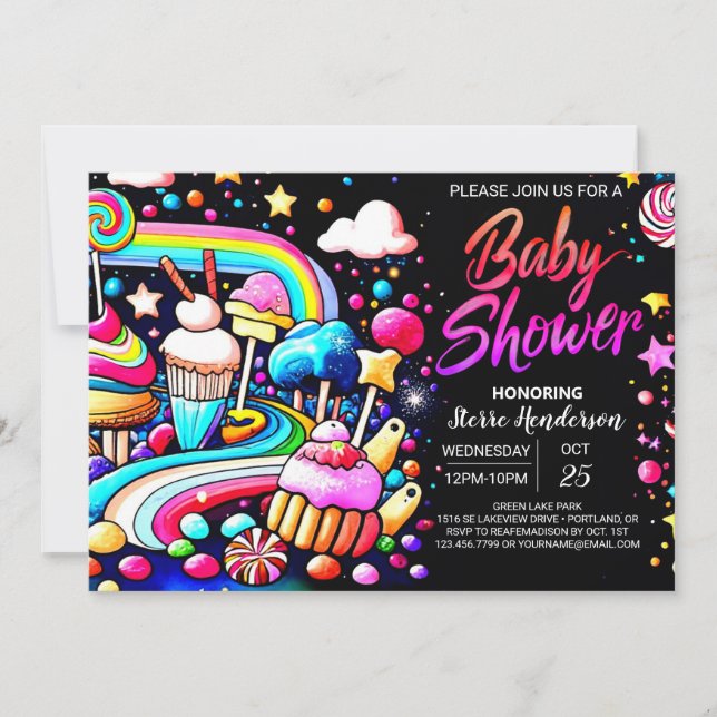Invitación Sweet Celebration Lollipop Baby Shower (Anverso)