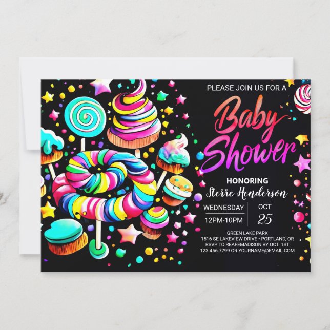 Invitación Sweet Celebration Wonderland Baby Shower (Anverso)