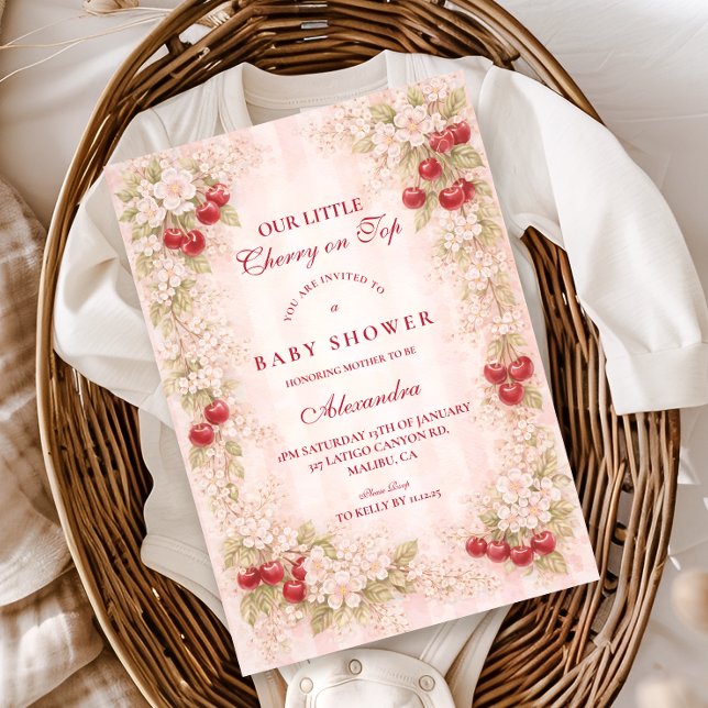 Invitación Sweet Cherry Garden Baby Shower (Subido por el creador)