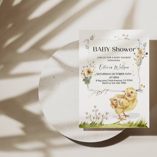 Invitación "Sweet Chick Baby Shower | Apreciable tema de la g (Subido por el creador)