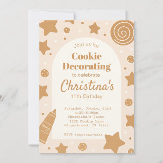 Invitación Sweet Cookie Decorating Birthday Invitation