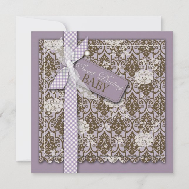 Invitación Sweet Darling Baby Invitation Square (Anverso)