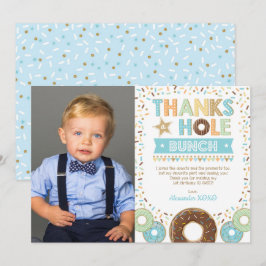 Invitación Sweet Doughnut Boy Birthday Photo You Card