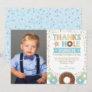 Invitación Sweet Doughnut Boy Birthday Photo You Card