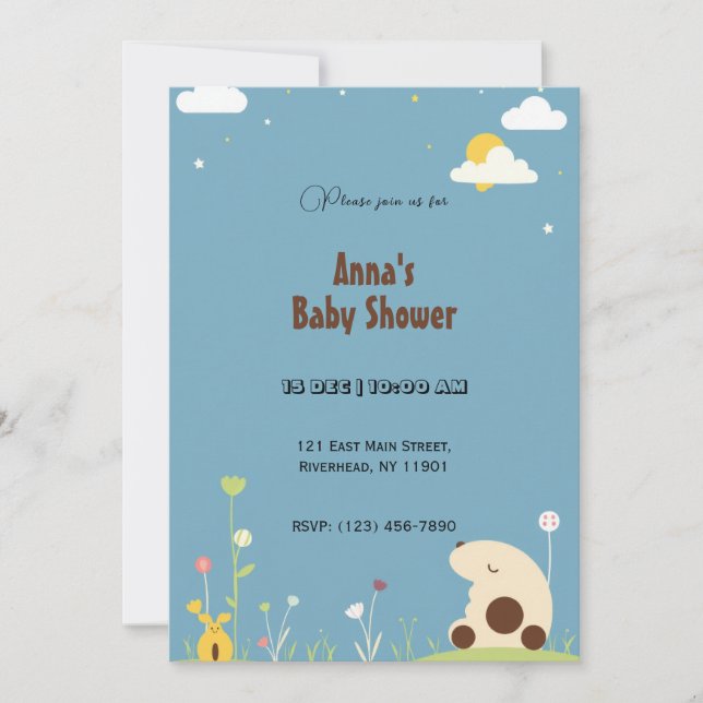 Invitación Sweet Dreams Baby Shower (Anverso)