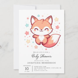 Invitación Sweet Dreamy Fox Baby Shower