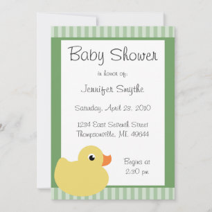 Invitación Sweet Ducky Mint Baby Shower Invitations