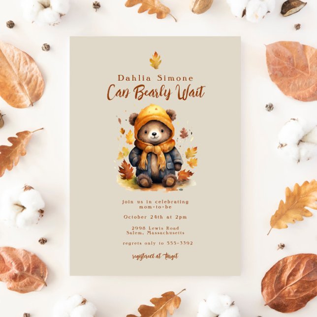 Invitación Sweet Fall Deja Bearly Wait Baby Shower (Subido por el creador)