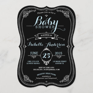 Invitación Sweet Fancy Chalkboard Boy Baby Shower