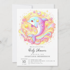 Invitación Sweet Fantasy Dolphin Baby Shower