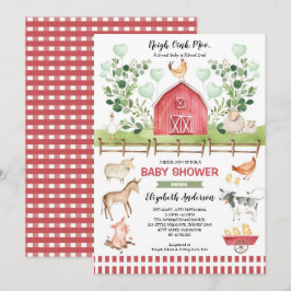 Invitación Sweet Farm Animals Barnyard Baby Shower